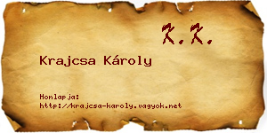 Krajcsa Károly névjegykártya