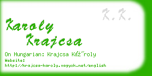 karoly krajcsa business card
